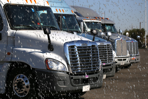 Trucks in snow